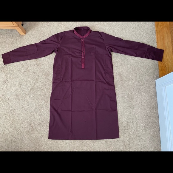 Maroon Shalwaar Kameez For Men - Picture 2 of 4